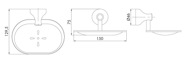 Мыльница настенная металлическая VR.GLT-6451.BR