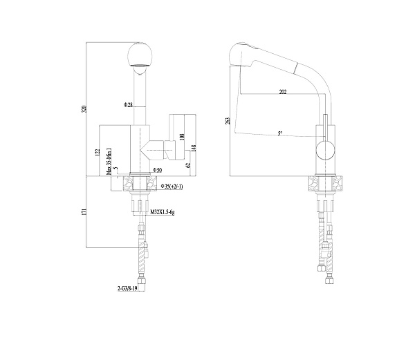 Смеситель для кухни Haiba HB70304-2