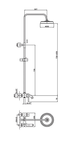 Душевая система со смесителем Haiba HB2407