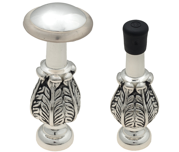 Упор дверной напольный/настенный Venezia ST7 натуральное серебро + черный