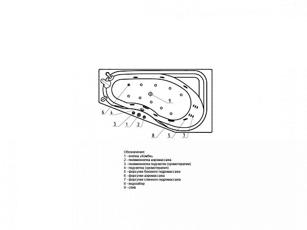 Акриловая ванна AQUATEK Медея 170х95