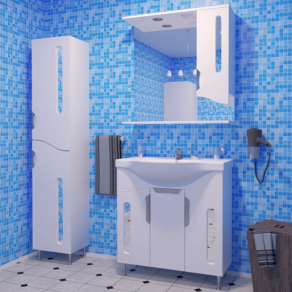 Тумба с раковиной напольная Stella "Сильва 100" белая