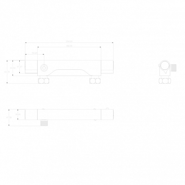Смеситель термостатический для ванны и душа Swedbe Mercury 9050