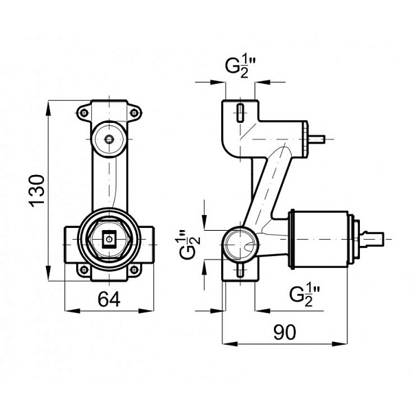 Внутренняя часть встроенного смеситель для ванны и душа Noken Project Line N194710517
