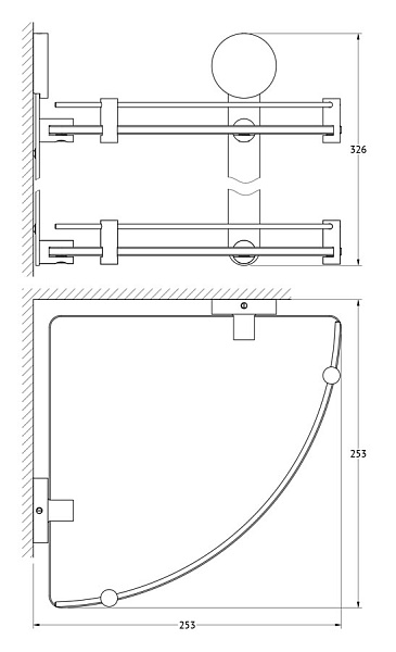Полка 2-ух яросная угловая Artwelle Harmonie HAR 040