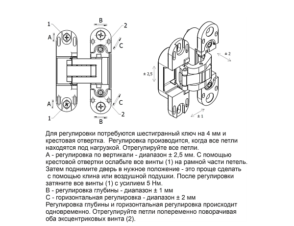 Дверная петля скрытой установки Forme INVISIO F40