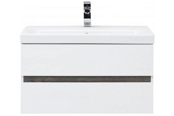 Тумба с раковиной Aquanet Беркли 80 белый/дуб рошелье