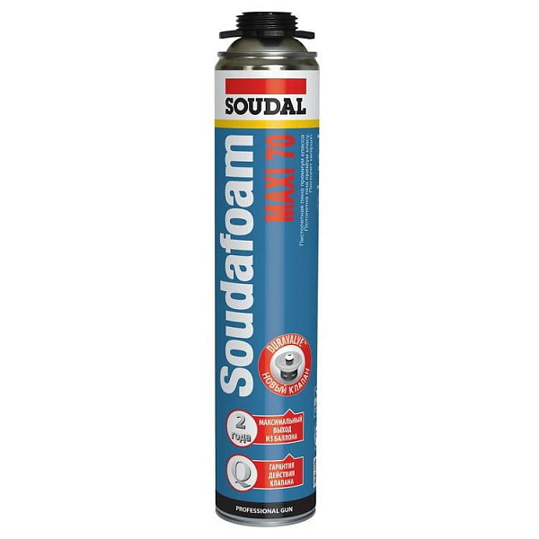 Пена Soudal Soudafoam Maxi профессиональная зимняя 870 мл. выход 70 л