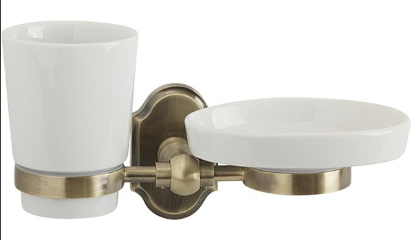 Стакан для зубных щеток с мыльницей Veragio Stanford VR.STD-7743.BR бронза