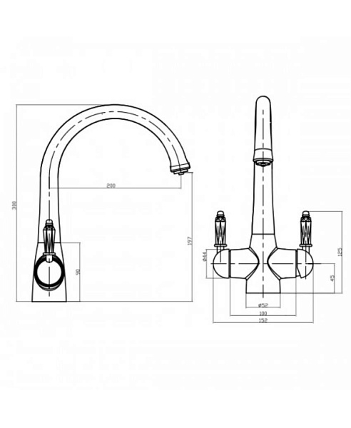 Смеситель для кухни Omoikiri Okinawa 2-AB 