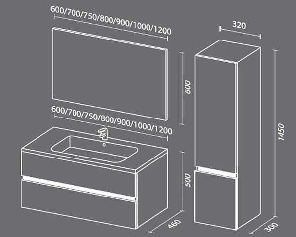 Тумба с раковиной Sanvit Кубэ-2 60 kkube2060w белый