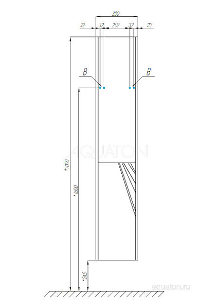 Шкаф-пенал подвесной Aquaton "Сакура" R ольха наварра