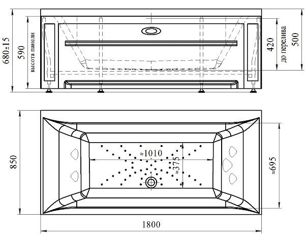Акриловая ванна Radomir Палермо 180х85