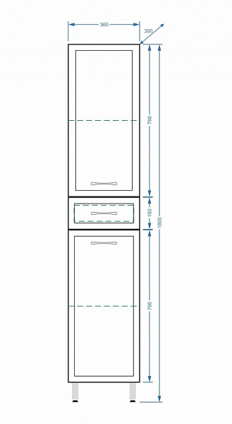 Шкаф-пенал напольный Stella "Концепт 36" белый