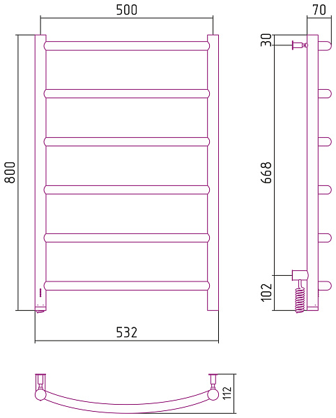 Полотенцесушитель СУНЕРЖА Галант 4.0 800х500