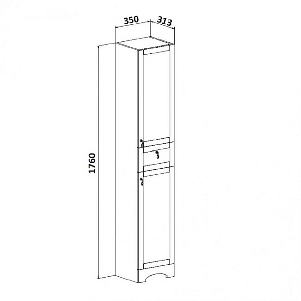 Шкаф-пенал Runo "Мерида 35" R