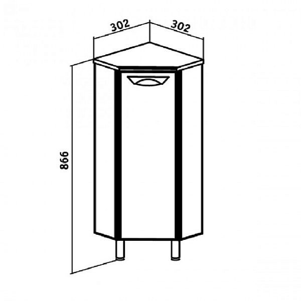 Полупенал Runo 30 R угловой