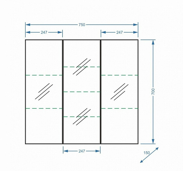 Зеркало-шкаф Stella "Парма 75" белый