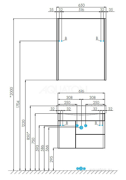 Зеркало-шкаф Aquaton "Беверли 65" белый