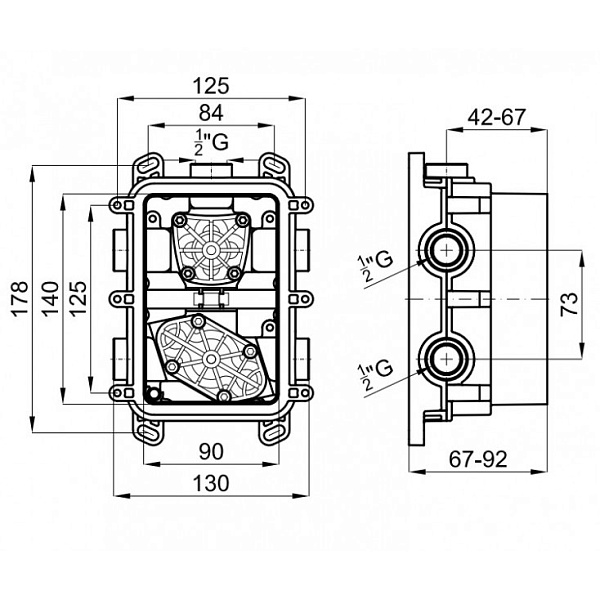 Встроенный корпус для быстрой установки смесителя с термостатом Noken Smart Box N521280253