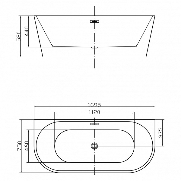 Акриловая ванна отдельностоящая Swedbe Vita 8828
