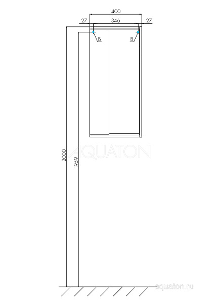 Настенный шкаф одностворчатый Aquaton "Бостон" дуб эврика