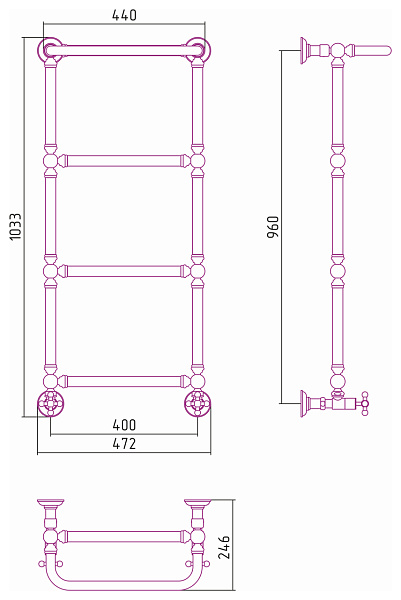 Полотенцесушитель СУНЕРЖА Ренессанс 1386 960x400