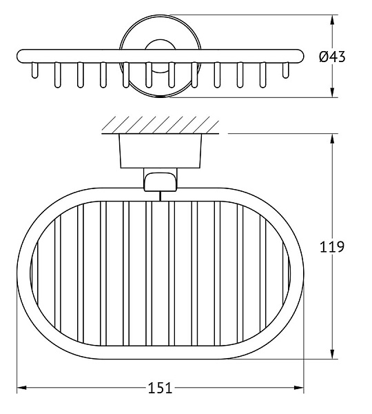 Мыльница-решетка с держателем FBS Nostalgy NOS 050