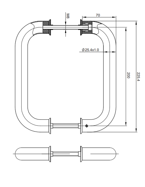 Ручка скоба Apecs HC-0901-25/200-INOX