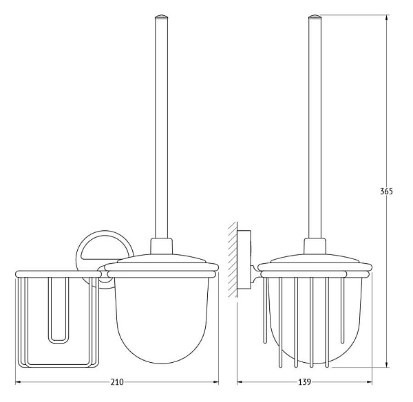 Держатель освежителя воздуха с туалетным ершиком с крышкой FBS Luxia LUX 058