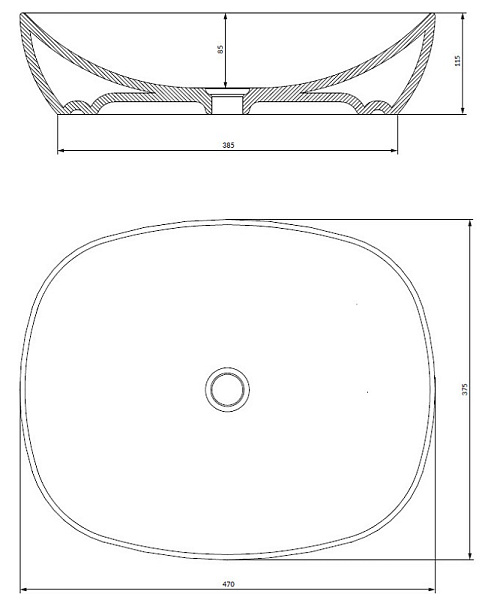 Раковина Omnires Portland PORTLAND475BP 47x39 см белый глянец