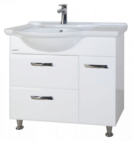 Тумба с раковиной Bellezza "Балтика 90" L/R белая/бежевая