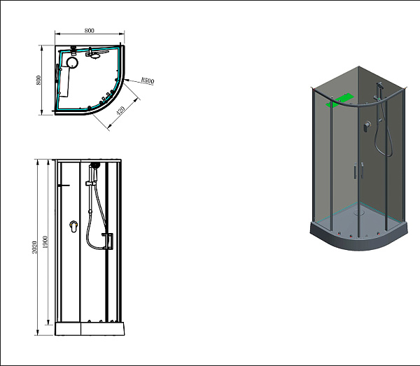 Душевая кабина Aquanet Passion EVO 80x80 R White