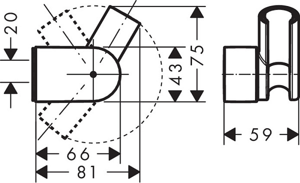 Настенный держатель для душа Hansgrohe Porter Vario 28328000