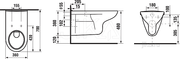 Унитаз подвесной удлиненный Jika Deep by Jika