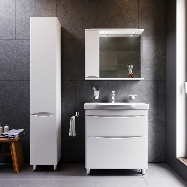 Шкаф-пенал напольный AM.PM Like M80CSL0356WG 35 см L белый глянец