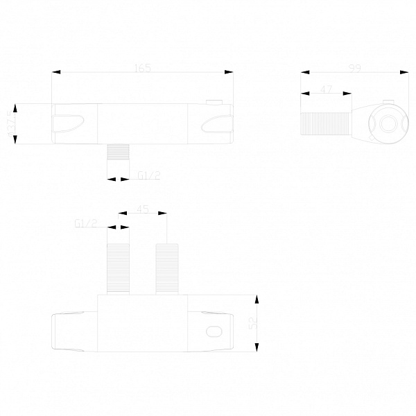 Смеситель термостатический для душа (мини) Swedbe Mercury 9026