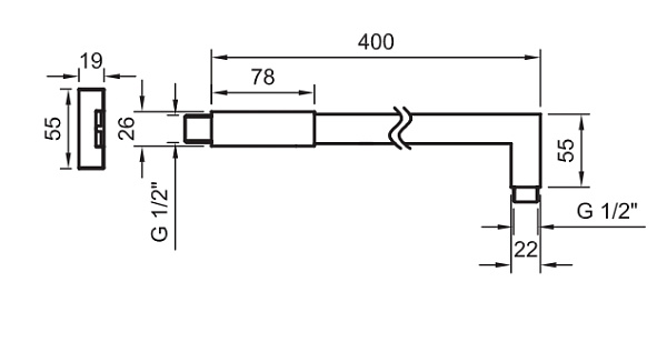 Кронштейн для верхнего душа Noken Complementos N807993290 чёрный