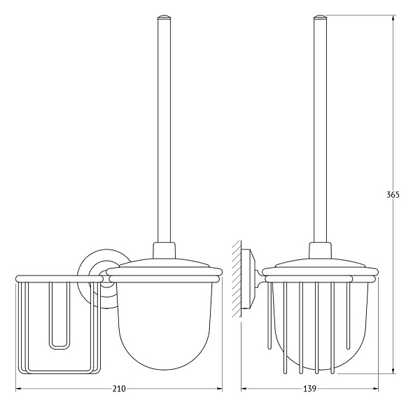 Держатель освежителя воздуха с туалетным ершиком с крышкой FBS Standard STA 058