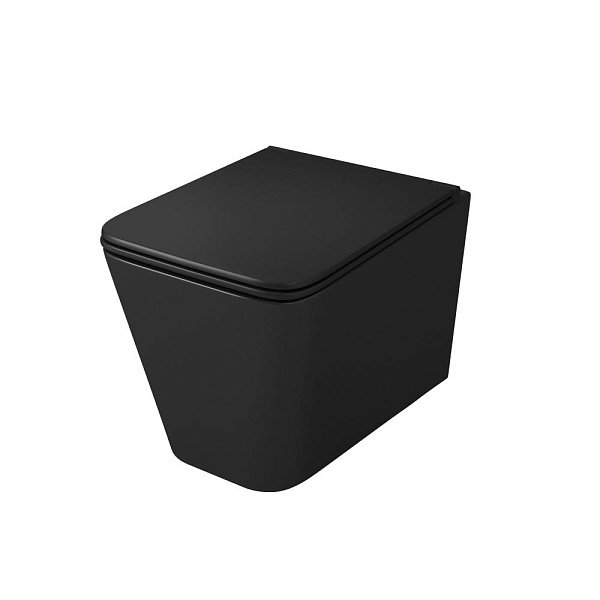 Унитаз подвесной безободковый OWL Vatter Ruta-H Matt Black с сиденьем DP микролифт