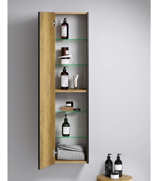 Шкаф-пенал подвесной угловой Aqwella "Fargo 35" дуб балтийский