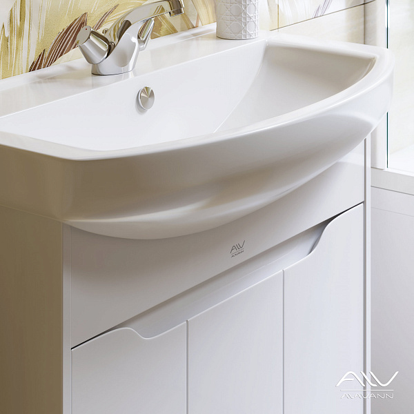 Тумба с раковиной Alavann Crystal 75 белая