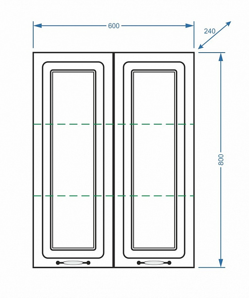 Настенный шкаф Stella "Кармела 60" ольха белая