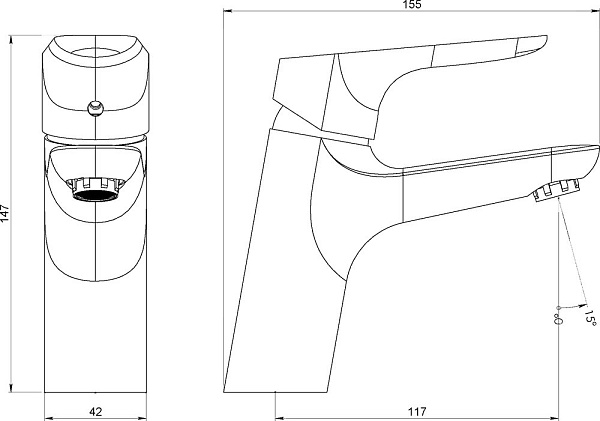 Смеситель для раковины Damixa Origin Bit 770210300 черный