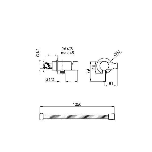 Смеситель для гигиенического душа Noken Project Line N200000058