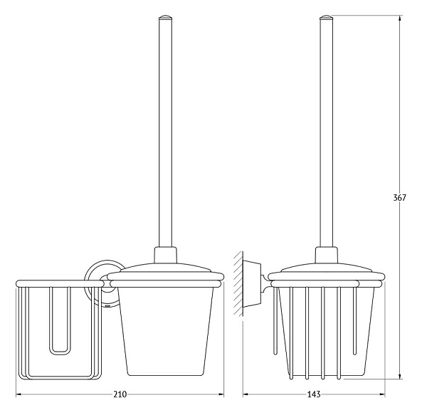 Держатель освежителя воздуха с туалетным ершиком с крышкой FBS Vizovice VIZ 058