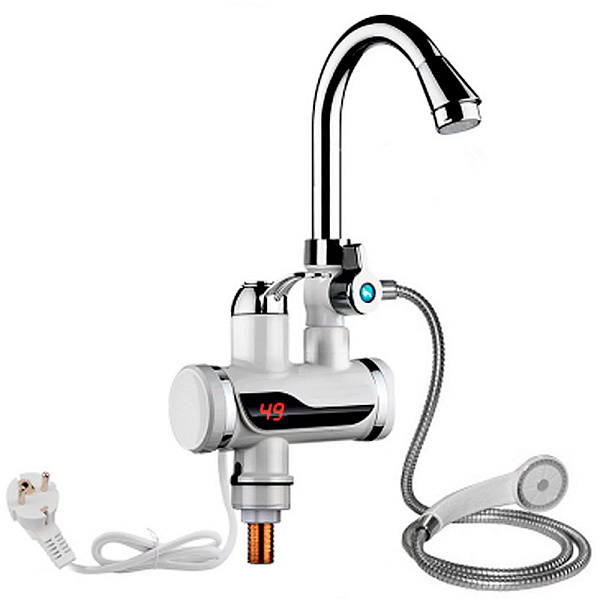 Кран-водонагреватель проточный с индикациейи душ. комплектом MATRIX SM-HY30070