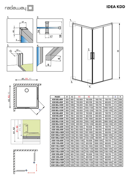 Душевая дверь Radaway Idea Black KDD 90 Left 387060-54-01L