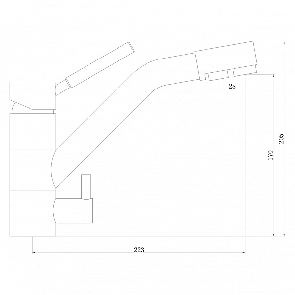 Смеситель для кухни с каналом для подключения фильтра  Swedbe Selene Plus 8442