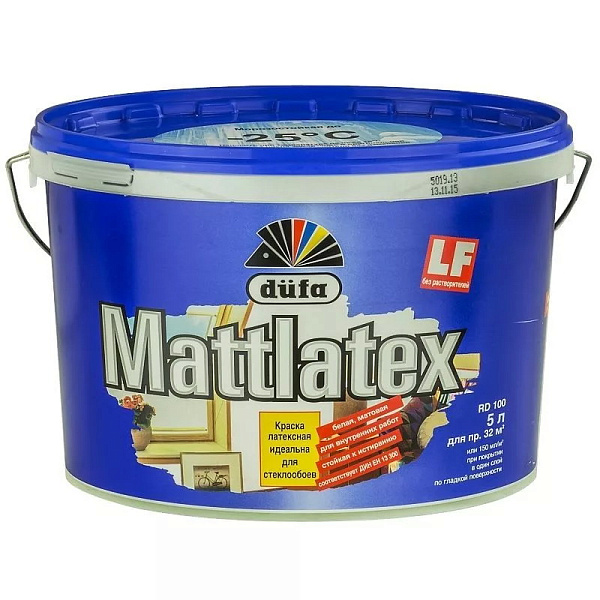 Краска Dufa Mattlatex D100 для стен и потолков для влажных помещений латексная матовая